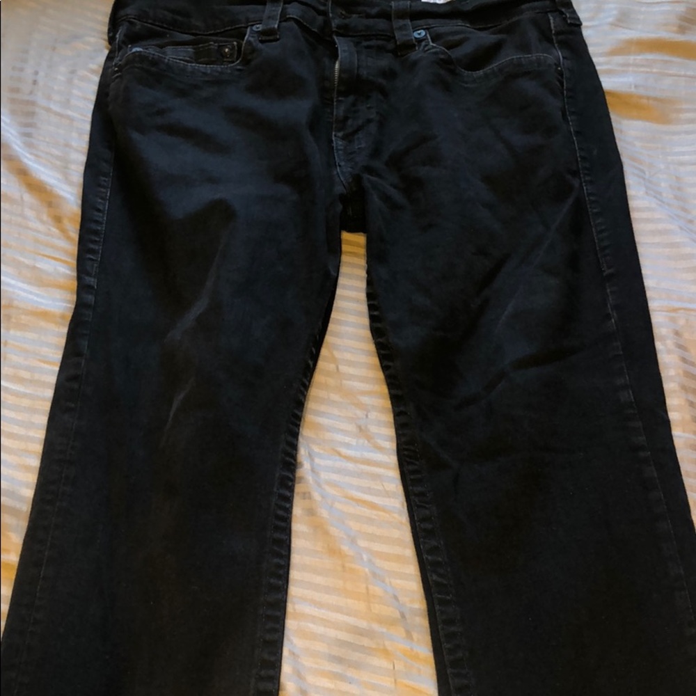 Worn All black Tru Religion jeans